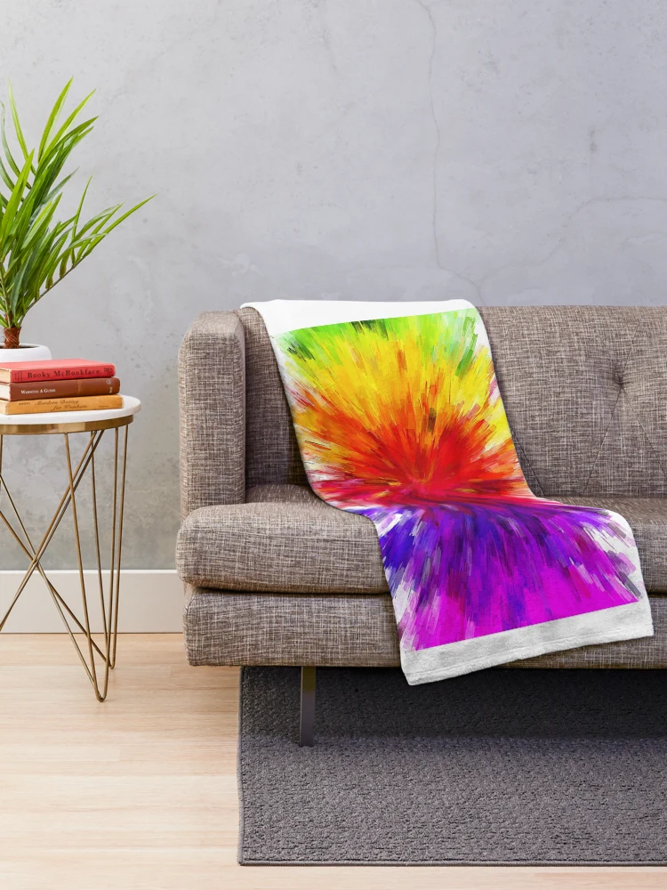 Thumbnail 2 of 6, Throw Blanket, Multicoloured Explosion Design designed and sold by Merch_Tingz.