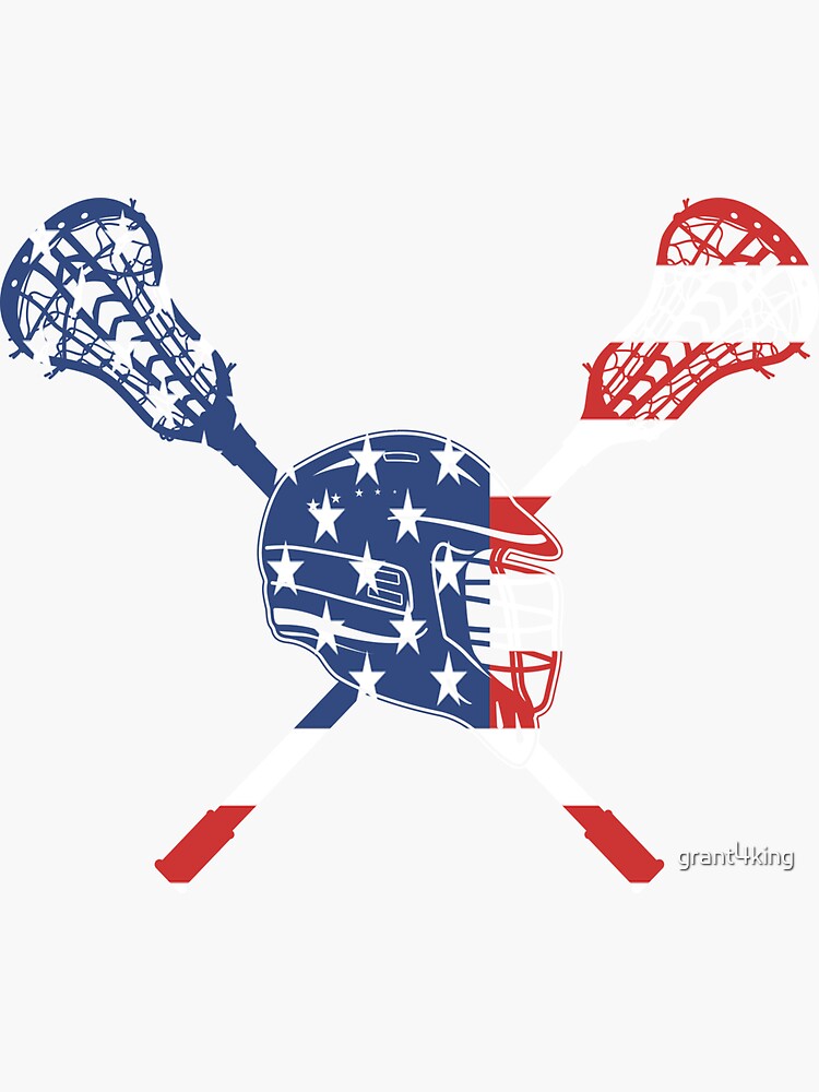 &ldquo;Patriotic American Flag Lacrosse Helmet LAX Sticks USA Coach design