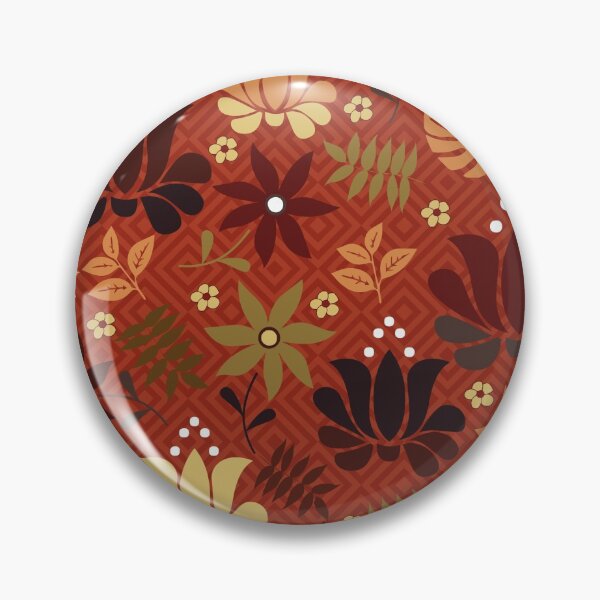 orange and yellow flowers on rust red Pin
