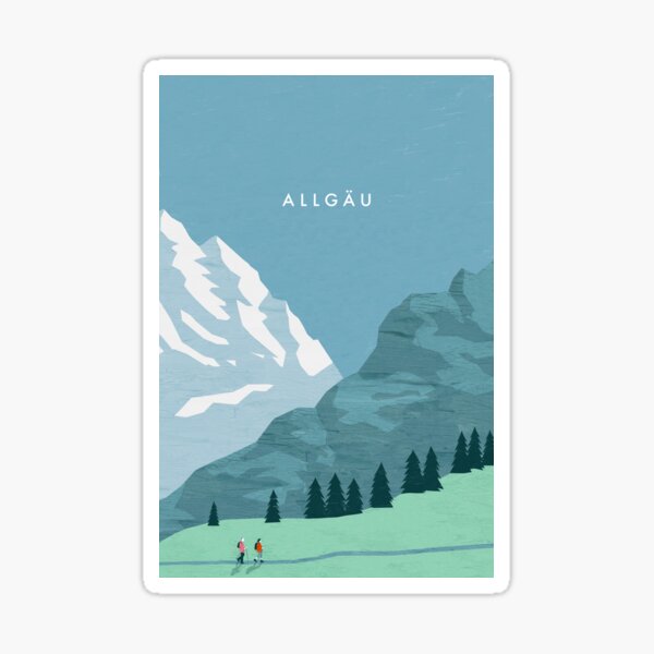 Item preview, Allgäu travel poster designed and sold by katinkareinke.