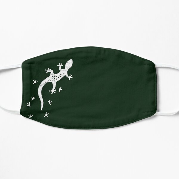 Retro Lizard Drawing With Tracks | Artsy Vintage Gecko Flat Mask