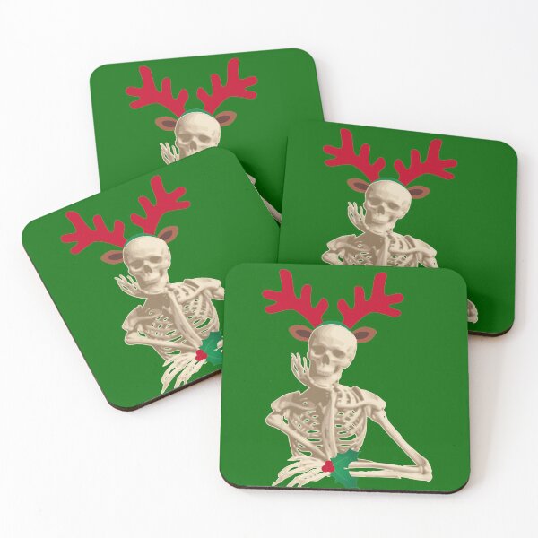 Item preview, christmas reindeer skeleton designed and sold by Gossip Rag.