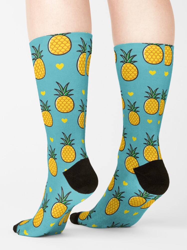 Alternate view of Pineapple Tiki Love (Blue) Socks
