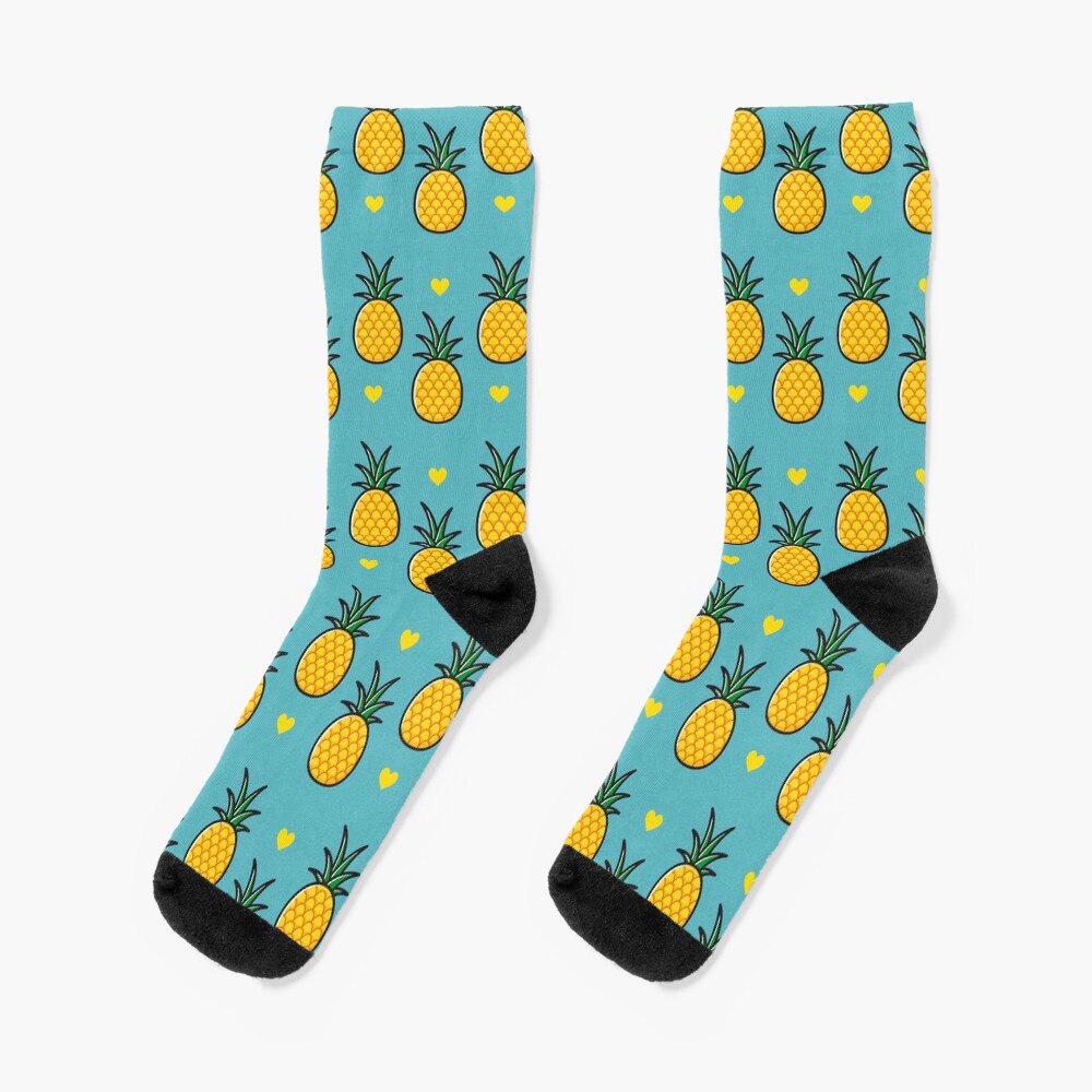 Pineapple Tiki Love (Blue) Socks