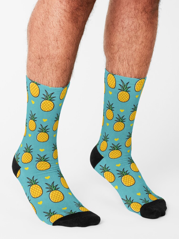 Alternate view of Pineapple Tiki Love (Blue) Socks