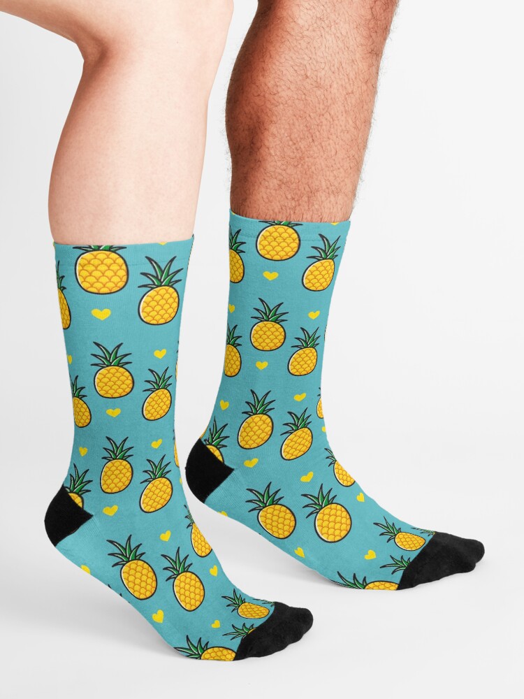 Alternate view of Pineapple Tiki Love (Blue) Socks