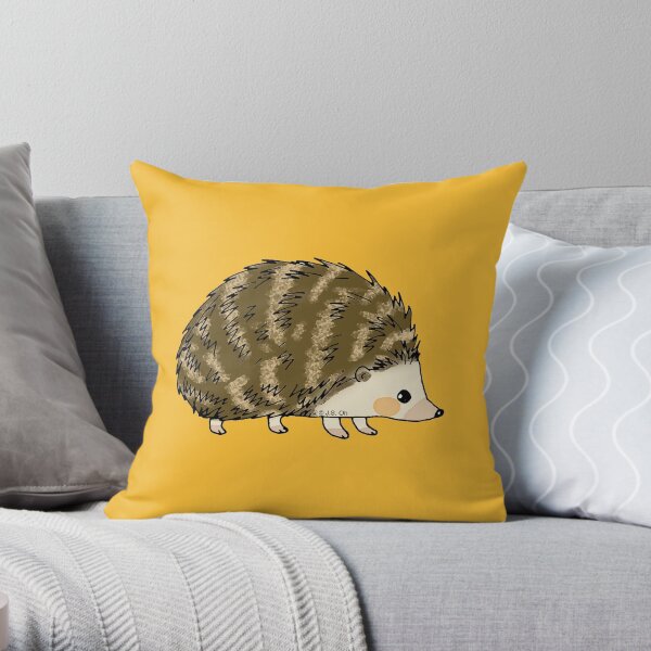 Adorable hedgehog cartoon Throw Pillow