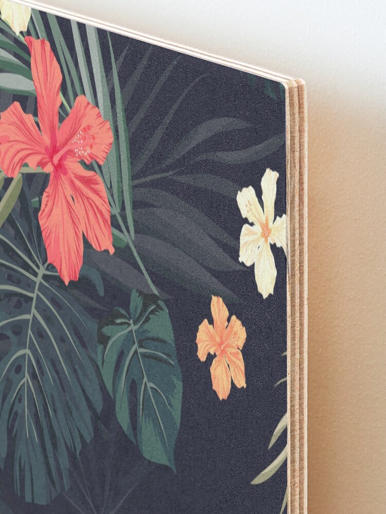 Alternate view of Dark tropical flowers Mounted Print