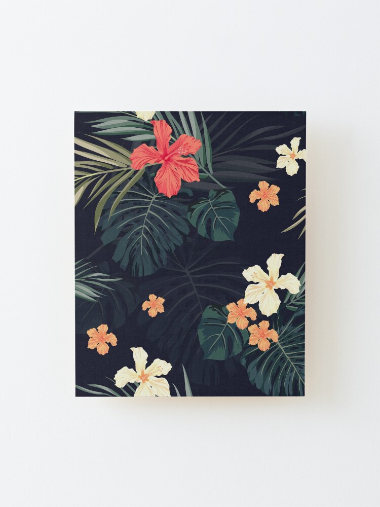 Alternate view of Dark tropical flowers Mounted Print