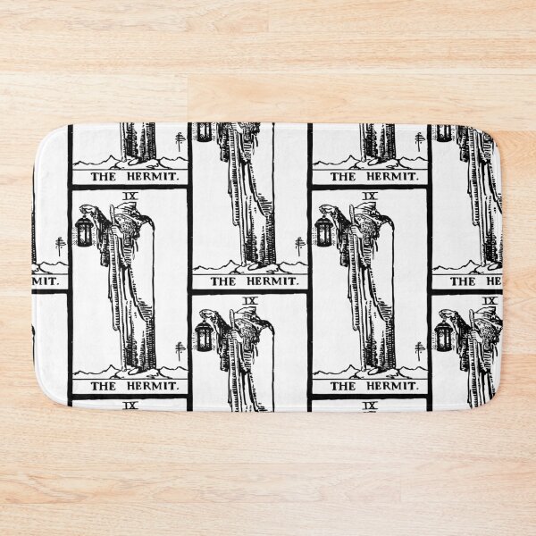 Item preview, Tarot : The Hermit black & white designed and sold by tarotcarddesign.