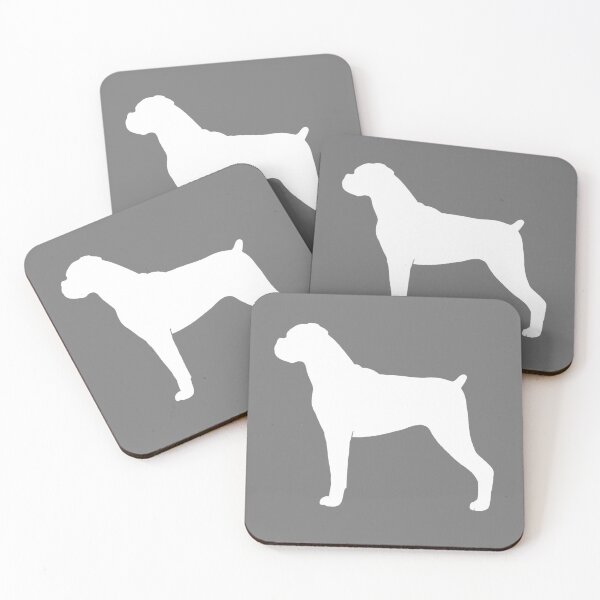 Aperçu de l'œuvre Chien Boxer Silhouette (s) Oreilles de disquette créée et vendue par Jenn Inashvili.
