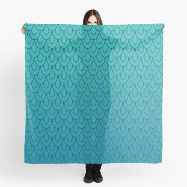Mermaid Scales Turquoise to Teal Ombre Scarf