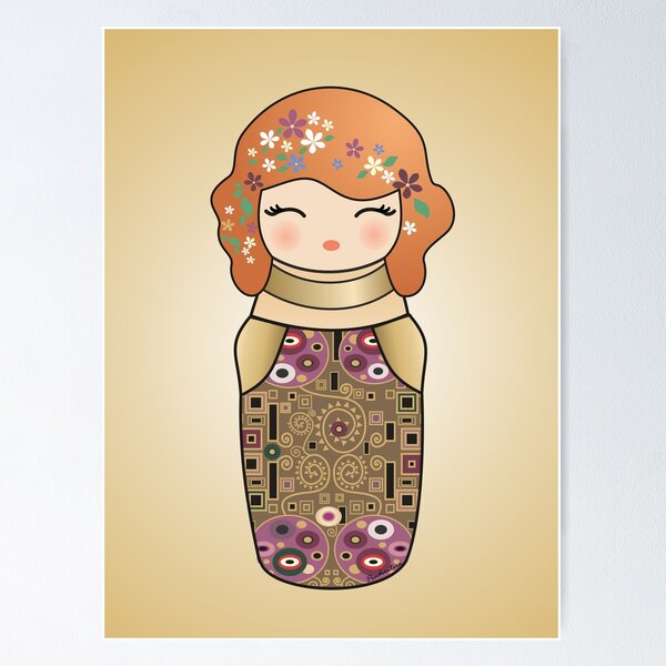 Item preview, Kokeshi cute Klimt girl designed and sold by Pendientera.