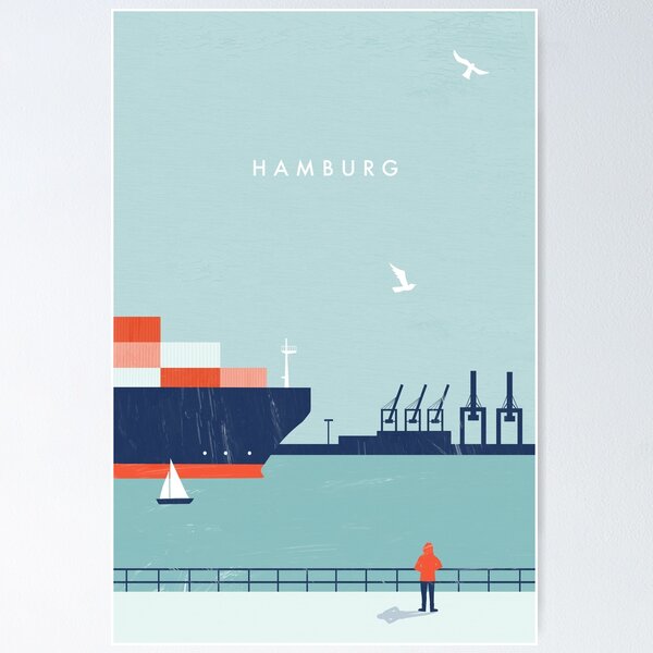 Item preview, Hamburg Travel Poster designed and sold by katinkareinke.