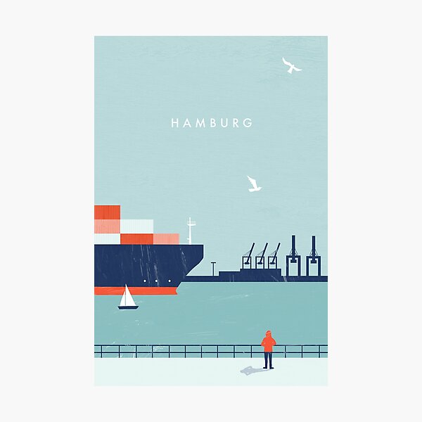 Hamburg Travel Poster Photographic Print