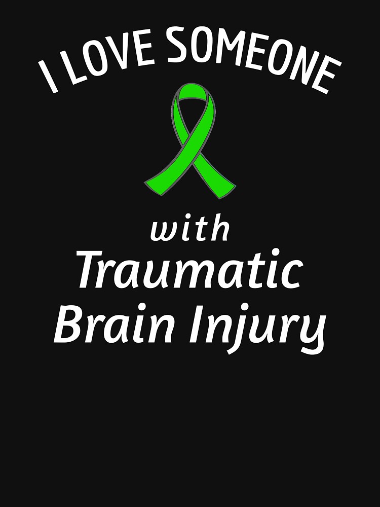 "Brain Injury Raise Awareness Love Someone Traumatic Ribbon design" T