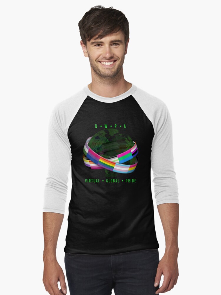 Thumbnail 1 of 3, Baseball ¾ Sleeve T-Shirt, NWPA Global Virtual Pride designed and sold by valador.