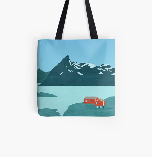 Norwegen Travel Poster Allover-Print Tote Bag