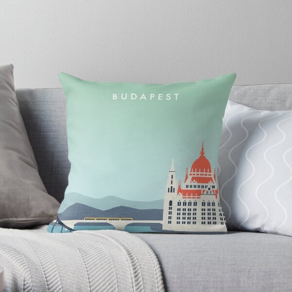 Budapest Travel Poster Dekokissen