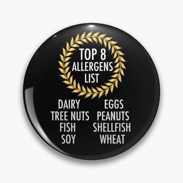 Item preview, Top 8 Allergens List for Food Allergy Awareness designed and sold by Epic Love Designs.