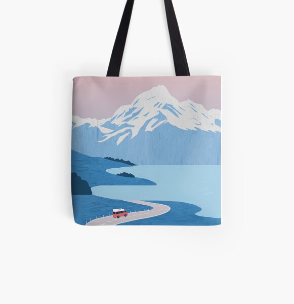 Neuseeland Travel Poster Allover-Print Tote Bag
