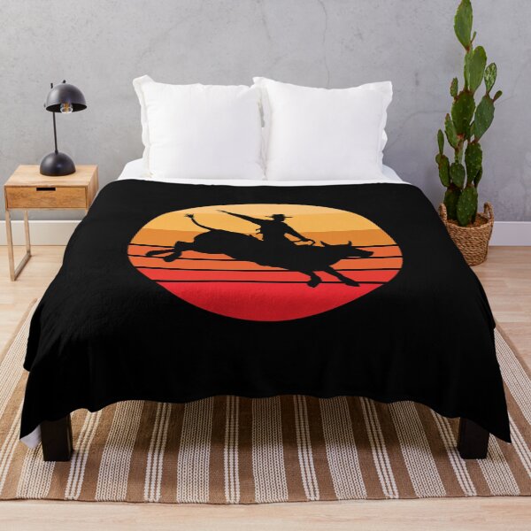 Item preview, Bull Rider - Bull Riding - Vintage Orange Sunset designed and sold by EstelleStar.