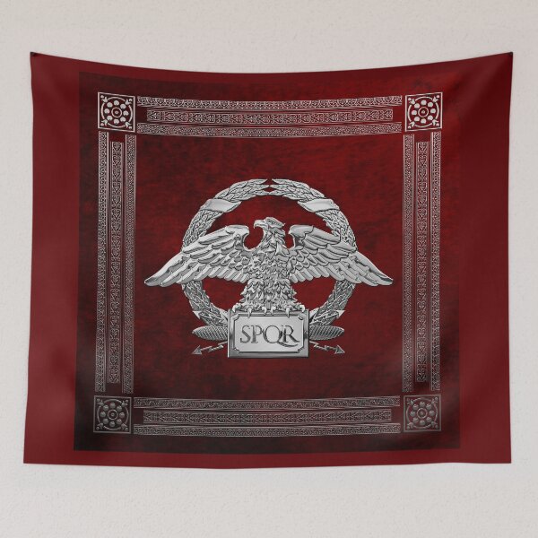 Item preview, Roman Empire - Silver Roman Imperial Eagle over Red Velvet designed and sold by Serge Averbukh Art Studio.