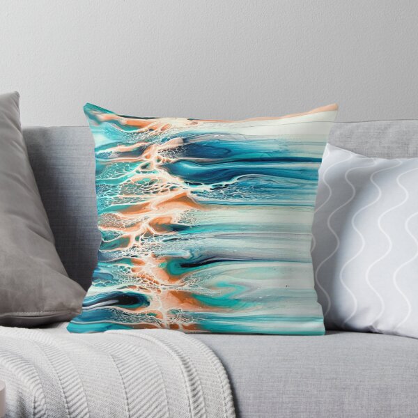 Colorful Big Eyes Abstract Throw Pillow Cover Made by Artist Fun