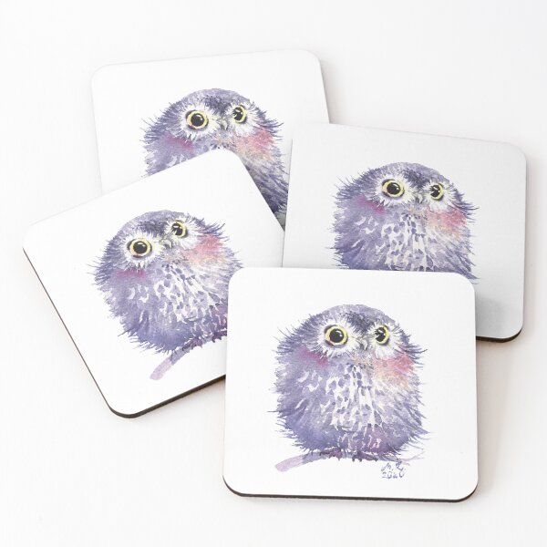 Item preview, Cute watercolor violet owl designed and sold by Magdalena Żołnierowicz.