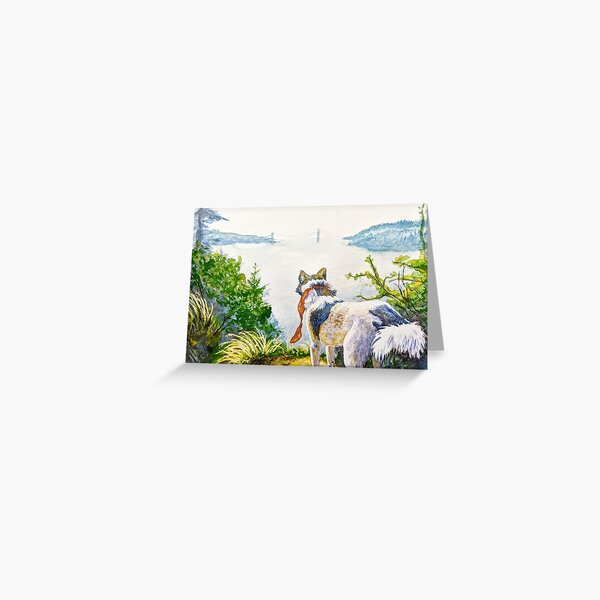 Adventure Man - Watercolor Dog Adventure Greeting Card