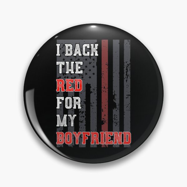Item preview, Firefighter Girlfriend Support Boyfriend Quote Flag Back Red design designed and sold by CreatedByHeidi.