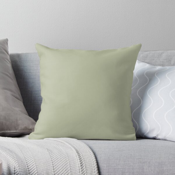 Lichen Green-Pale Green Solid Colour Throw Pillow