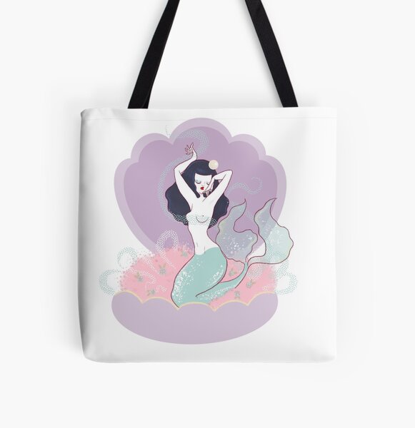 Mermaid All Over Print Tote Bag