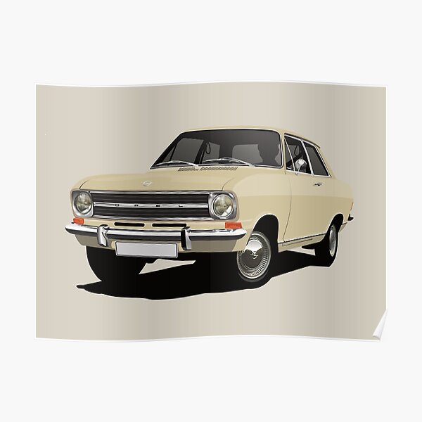 Beige Opel Kadett B Limousine - Illustration Poster