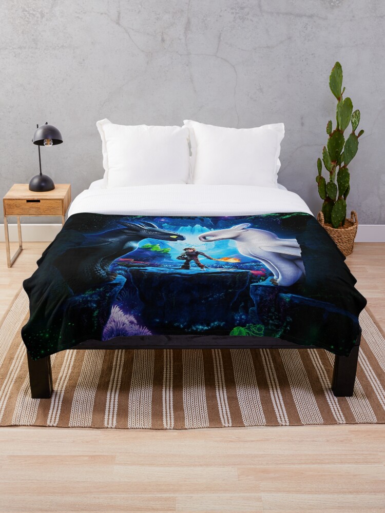 Wie Du Deinen Drachen In Der Verborgenen Welt Trainierst Fleecedecke Von Aventi24 Redbubble