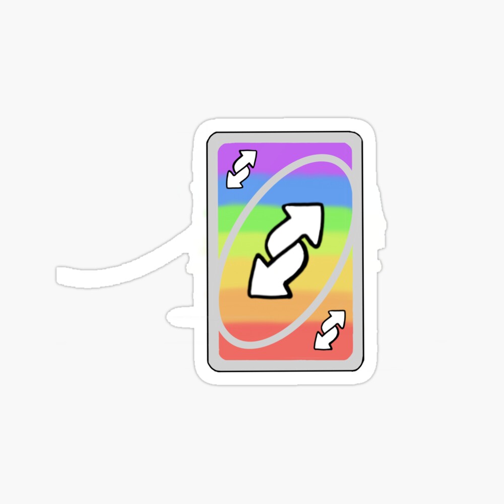 rainbow uno reverse card Sticker for Sale by mikaylabianchin