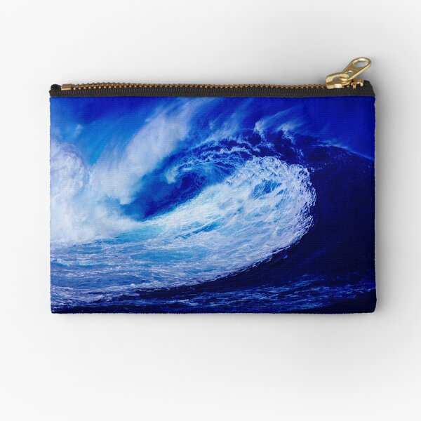 Blue Ocean Wave! Face Mask with Ocean Design Zipper Pouch