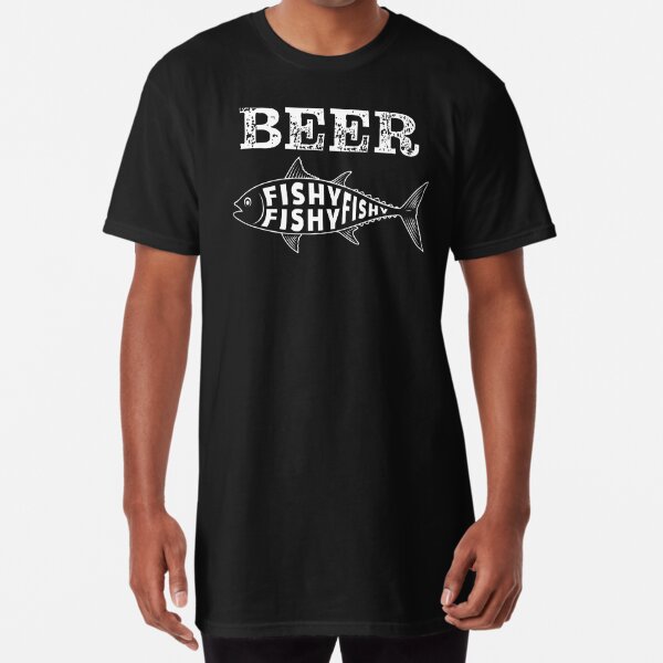 Mens Beer Fishy Fishy T shirt Funny Fishing Drinking Hilarious Saying  Novelty (Light Heather Grey) - XL