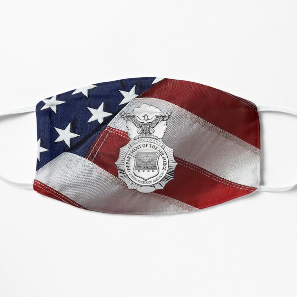 U.S. Air Force Security Forces - SECFOR Badge over American Flag Flat Mask