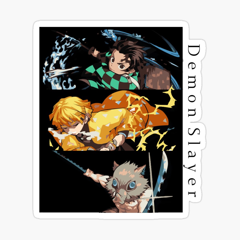 Tanjiro Zenitsu Inosuke Kimetsu No Yaiba Demon Slayer Anime Laptop Skin By Aniprint Redbubble