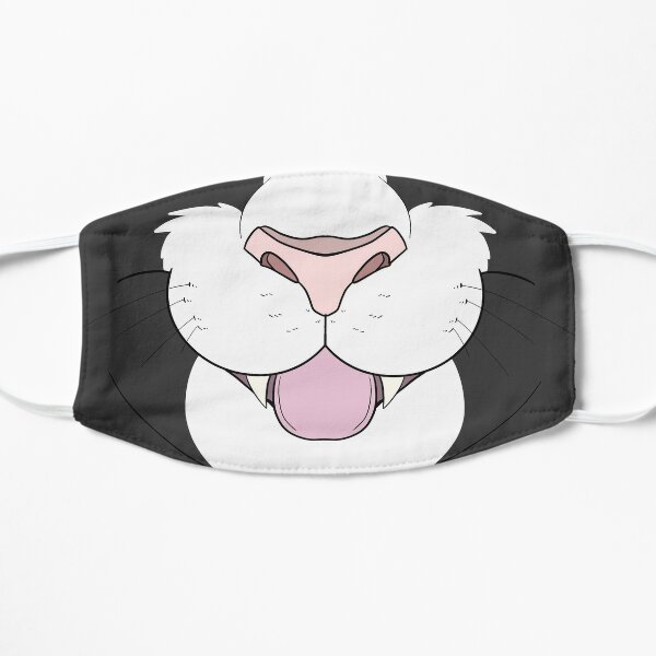 Black and White Cat Face Mask Flat Mask