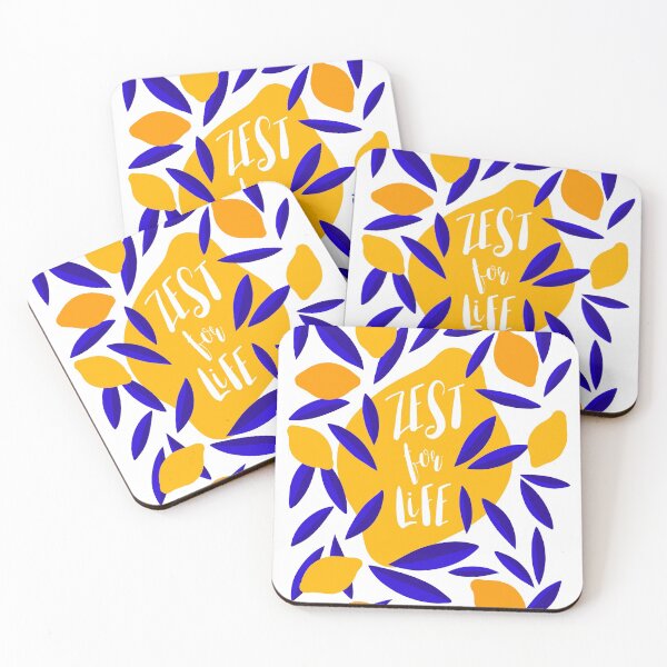 Item preview, 'Zest for Life' Pop Lemon Pattern #blueandyellow #positivity designed and sold by Dominiquevari.