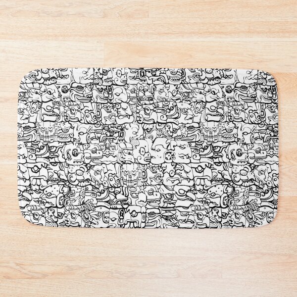Item preview, Mayan hieroglyphs - Black & White designed and sold by AxeLeon Patterns.