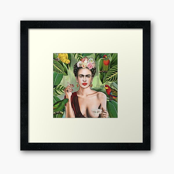 Frida Khalo Flowers t-Shirt artist painter Framed Art Print