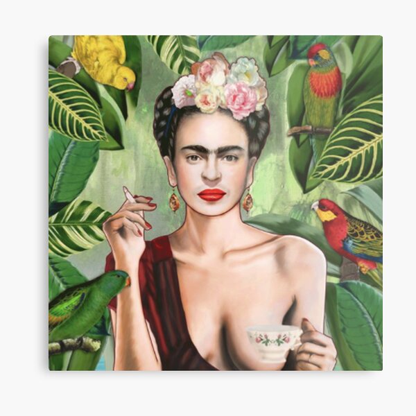 Frida Khalo Flowers t-Shirt artiste peintre Impression métallique