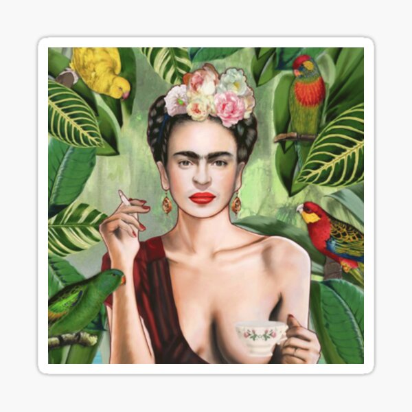 Frida Khalo Flowers camiseta artista pintora Pegatina