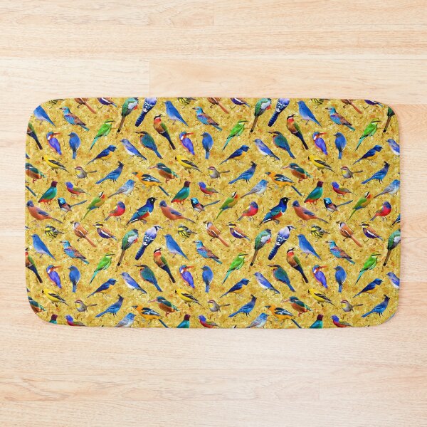 Item preview, Brilliant Birds II on yellow Cherry Blossoms designed and sold by AxeLeon Patterns.