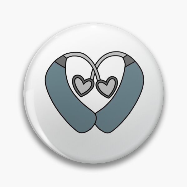 Item preview, Blue-Gray Hearing Aid Heart designed and sold by TheBlissfulMemoir.