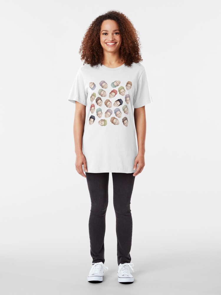 Alternate view of Colorful Tilda Heads Slim Fit T-Shirt
