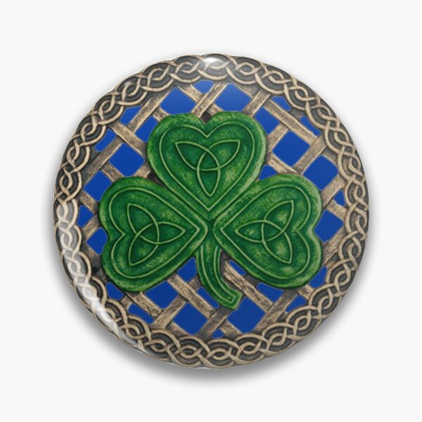 Item preview, Celtic Knot Shamrock Blue Background designed and sold by Atteestude.